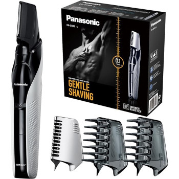 Panasonic Body Trimmer Er Gk60 With 3 Attachments Electric Razor For Men Gentle Skin, Wet And Dry Shaving, Hair Head Body, Silver, Gk60, S423