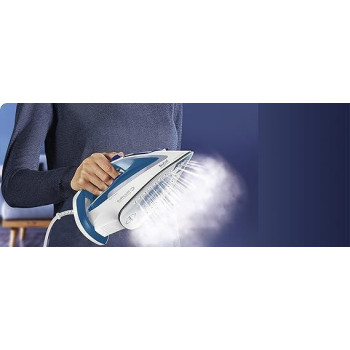 Tefal Easygliss Plus Steam Iron, 2700 Watt, Aqua Blue/White - FV5751E2