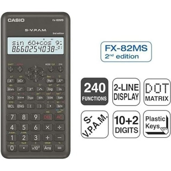 Casio Calculator Fx-82 Ms 2Nd Edition, Battery Operated