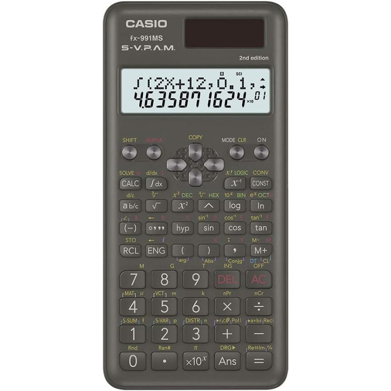 Casio Fx-991Ms 2nd Gen Non-Programmable Scientific Calculator, 401 Functions And 2-Line Display