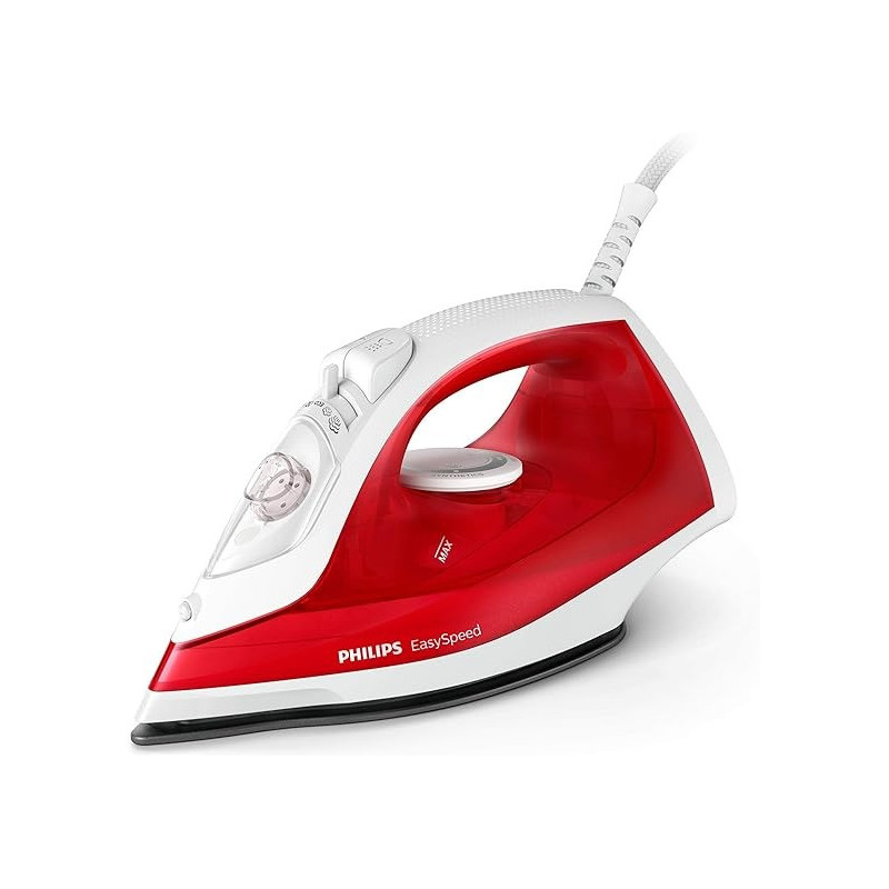 Philips Easy Speed GC1742/40 Iron Dry and Steam Iron Non-Stick Soleplate Red amd White 2000 W