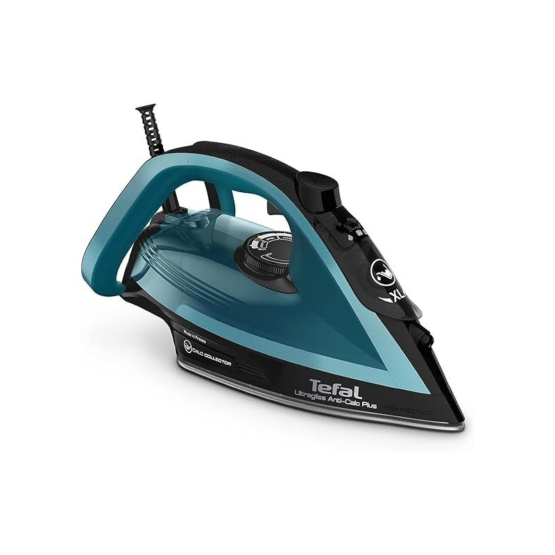 Tefal Ultraglish Steam Iron, Durilium Airglide, Anti-Calc, Anti Drip, 2800 Watts, Blue/Black, FV6832M0