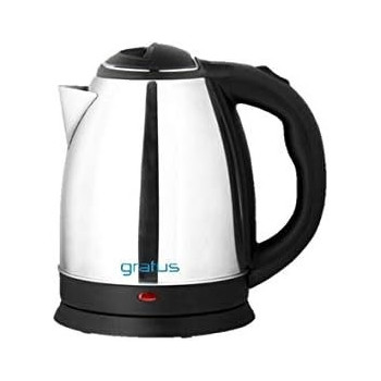 Gratus 1.8 Liter Electric Kettle 1500W Black and Silver Colour, Model GEK18SC