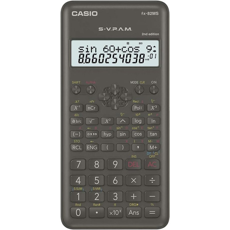Casio 2nd Edition Scientific Calculator, Black, FX 82M