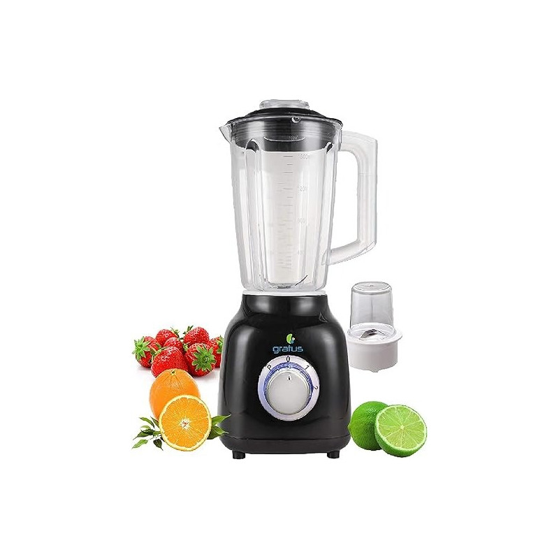 Gratus 350Watts Blender With 1.6 Ltr Jar Mill Jar, 2 Speeds Pulse Gbg3502Fc