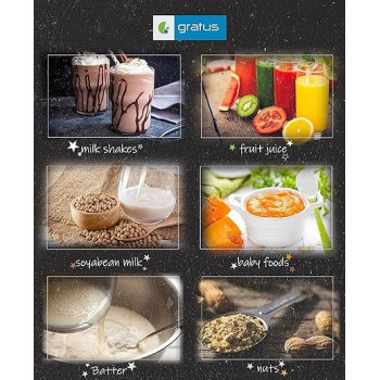 Gratus 350Watts Blender With 1.6 Ltr Jar Mill Jar, 2 Speeds Pulse Gbg3502Fc