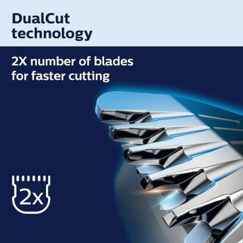 Philips Hair Clipper (Corded) With 13 Length Settings, 41 Mm Wide Cutter, Stainless Steel Blades And Trim-N-Flow Technology, Blue Colour