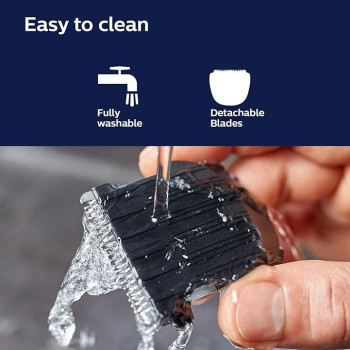 Philips Hair Clipper (Corded) With 13 Length Settings, 41 Mm Wide Cutter, Stainless Steel Blades And Trim-N-Flow Technology, Blue Colour