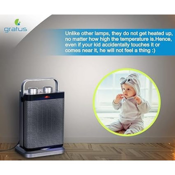 Gratus Electric Ptc Fan Heater With 2 Heat Settings 1000/1800W, Safety Cut Off, Ptc Ceramic, Thermostat Control, Model- GPFH1802TC