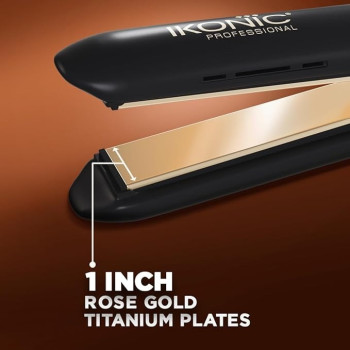 Ikonic Gleam Hair Straightener, Black/Golden Color