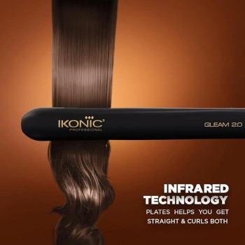 Ikonic Gleam Hair Straightener, Black/Golden Color