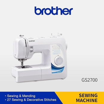 Brother Sewing Machine, GS2700, 27 Stitches, Led Sewing Light, Automatic Buttonhole Sewing