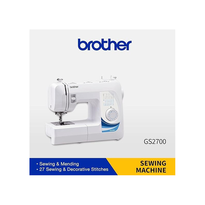 Brother Sewing Machine, GS2700, 27 Stitches, Led Sewing Light, Automatic Buttonhole Sewing