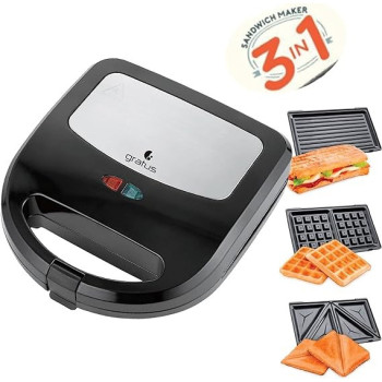 Gratus 3 In 1-750W Sandwich Maker (Sandwich, Grill, And Waffle Maker), Model- GSM750UC