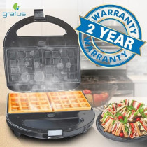 Gratus 3 In 1-750W Sandwich Maker (Sandwich, Grill, And Waffle Maker), Model- GSM750UC