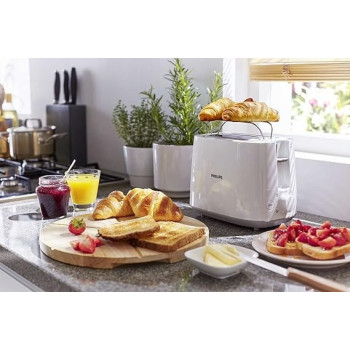 Philips 2 Slice Daily Collection Toaster HD2581/01, With 8 Settings And 2 Large Variable Slots For Different Size Of Bread - International Version