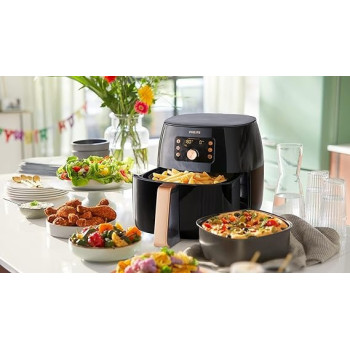Philips XXL Airfryer - 2000W, 50Hz, 7.3L, 1.4Kgs, Smart Sensing Technology, Rapid Air Technology, Black/Copper Colour, HD9863/91