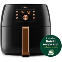 Philips XXL Airfryer - 2000W, 50Hz, 7.3L, 1.4Kgs, Smart Sensing Technology, Rapid Air Technology, Black/Copper Colour, HD9863/91