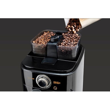Philips Grind And Brew Coffee Maker With Glass Jug, Grind And Brew System, Black/Silver, UAE Version, HD7762/00