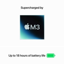 Apple 13-inch MacBook Air M3 chip with 8-core CPU and 8-core GPU, 8GB RAM, 256 GB SSD, Space Grey English MRXN3 1 Year Warranty