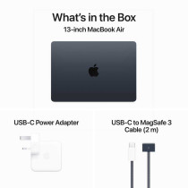 Apple 13-inch MacBook Air M3 chip with 8-core CPU and 8-core GPU, 8GB RAM, 256 GB SSD, Midnight, English MRXV3 1 Year Warranty
