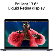 Apple 13-inch MacBook Air M3 chip with 8-core CPU and 8-core GPU, 8GB RAM, 256 GB SSD, Midnight, English MRXV3 1 Year Warranty
