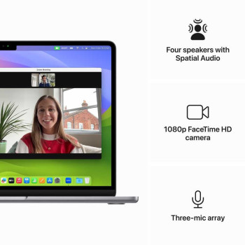 Apple MacBook Air 13 Inch, M3 Chip With 8-core CPU and 10-core GPU, 8GB RAM, 512GB SSD, Space Grey, English MRXP3 1 Year Warranty