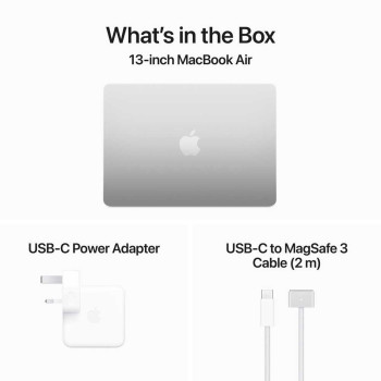 Apple MacBook Air 13 inch M3 Chip With 8-core CPU And 10-core GPU, 8GB RAM, 512 GB SSD, Silver, English MRXR3 1 Year Warranty