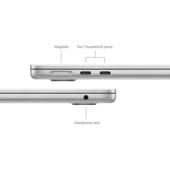 Apple MacBook Air 13 inch M3 Chip With 8-core CPU And 10-core GPU, 8GB RAM, 512 GB SSD, Silver, English MRXR3 1 Year Warranty