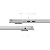 Apple Macbook Air 15 inch, M3 chip with 8-core CPU and 10-core GPU, 8GB RAM, 256 GB SSD, Silver, English MRYP3 1 Year Warranty