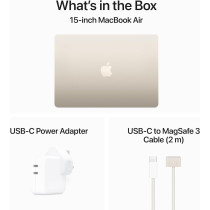 Apple Macbook Air 15 inch, M3 chip with 8-core CPU and 10-core GPU, 8GB RAM, 512 GB SSD, Starlight English MRYT3 1 Year Warranty