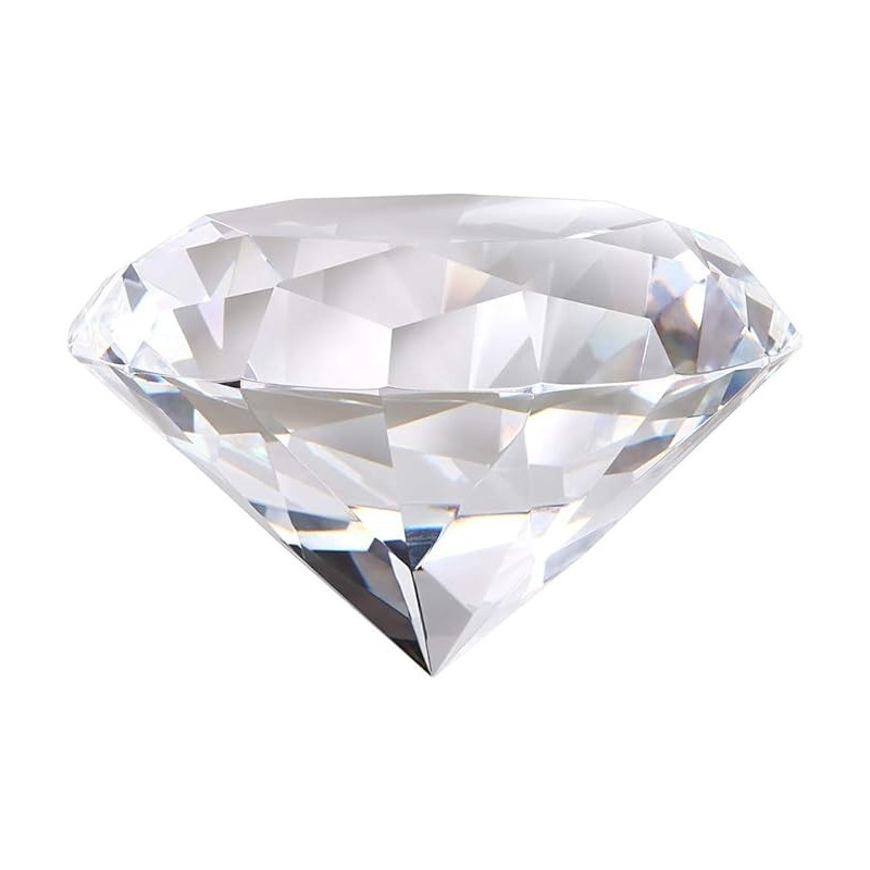 Ownmy Diamond Shaped Crystal Paperweight, Clear Crystal Diamond Jewel Paperweight Sparkling Glass Gem Centerpieces Decoration With Gift Box For Home Office Wedding Decor