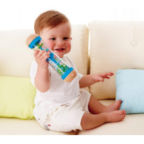 Hape Beaded Raindrops, Mini Wooden Musical Shake & Rattle Rainmaker Toy-Blue E0328