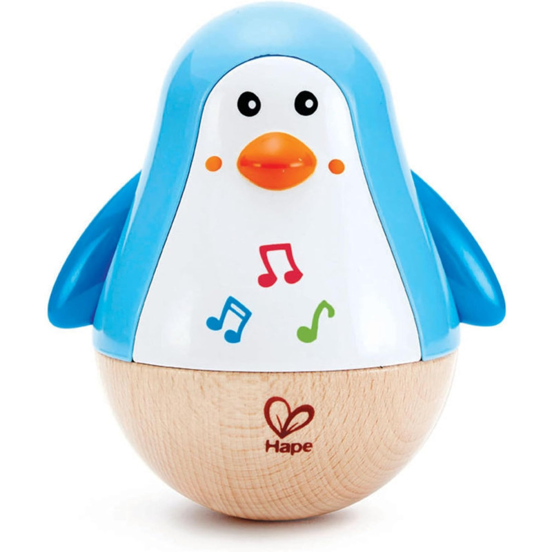 Hape Penguin Musical Wobbler, Colorful Wobbling Melody Penguin E0331