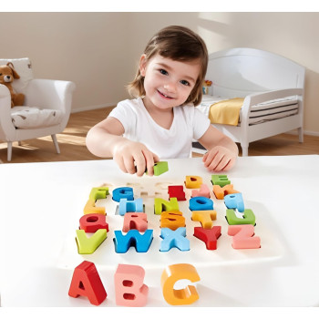 Hape Chunky Alphabet Puzzle,  Learning And Educational Puzzle Toy Board, Alphabet Shape Puzzles For Kids