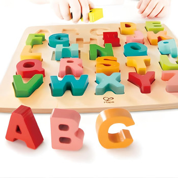 Hape Chunky Alphabet Puzzle,  Learning And Educational Puzzle Toy Board, Alphabet Shape Puzzles For Kids