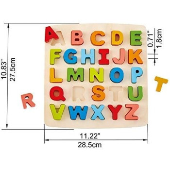 Hape Chunky Alphabet Puzzle,  Learning And Educational Puzzle Toy Board, Alphabet Shape Puzzles For Kids