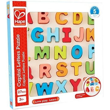 Hape Chunky Alphabet Puzzle,  Learning And Educational Puzzle Toy Board, Alphabet Shape Puzzles For Kids