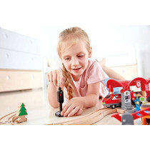 Hape Busy City Rail Set, 51 Pcs Pretend Play Railway Set For Kids