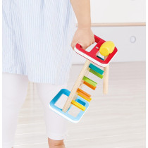 Hape Rainbow Pounder, Pounding Bench Wooden Toy With Hammer