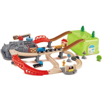 Hape Railway Bucket Builder Set, City-Themed Wooden Railway Train Track Toy Set And Accessories With Storage Box