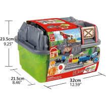 Hape Railway Bucket Builder Set, City-Themed Wooden Railway Train Track Toy Set And Accessories With Storage Box