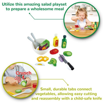 Hape Healthy Salad Playset, 39-Piece Play Salad Set With Utensils And Ingredients For Pretend Play
