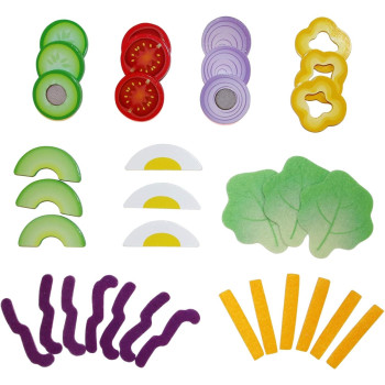 Hape Healthy Salad Playset, 39-Piece Play Salad Set With Utensils And Ingredients For Pretend Play