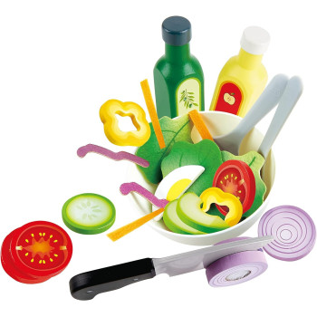 Hape Healthy Salad Playset, 39-Piece Play Salad Set With Utensils And Ingredients For Pretend Play