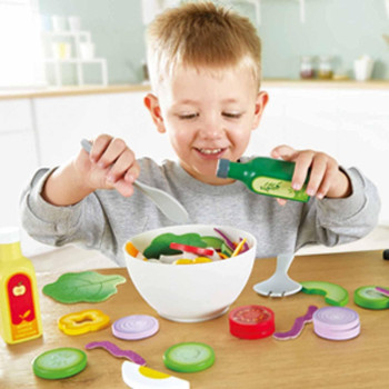 Hape Healthy Salad Playset, 39-Piece Play Salad Set With Utensils And Ingredients For Pretend Play
