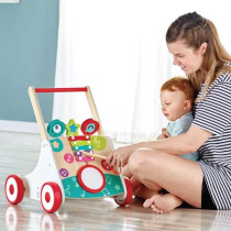 Hape My First Musical Walker Learning Walker, Push And Pull Toy Baby Walker Trainer With Music Box And Activity Toy