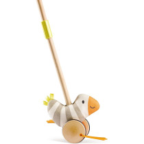 Hape Flappy Bird, Push Pull Along Toy, With Detachable Stick And Soft Rubber Wheels, Wooden Toys For Walking Toddlers