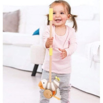 Hape Flappy Bird, Push Pull Along Toy, With Detachable Stick And Soft Rubber Wheels, Wooden Toys For Walking Toddlers