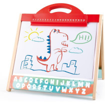 Hape Store And Go Easel, Folding Double-Sided Tabletop Blackboard And Whiteboard With Chalks, Markers And Other Art Accessories